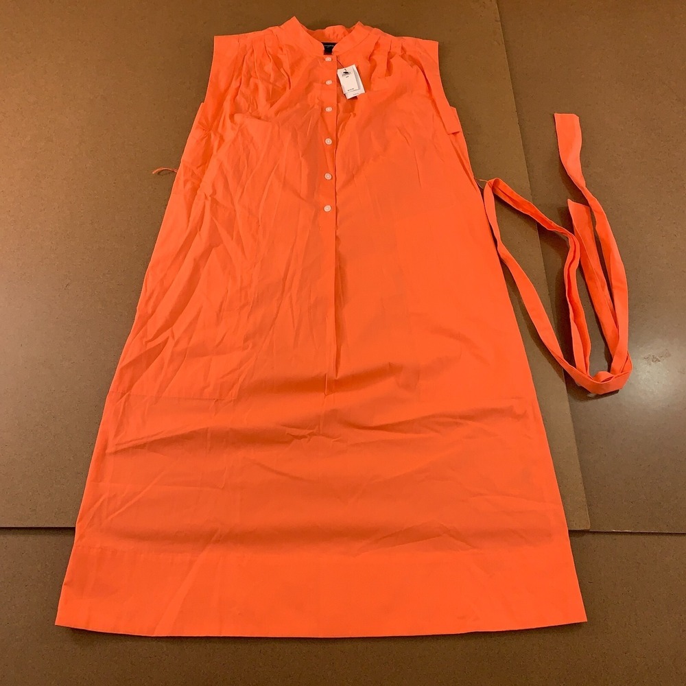 Banana Republic Womens Size‎ XXS Coral Dream Poplin Midi Shift Shirt Dress NWT